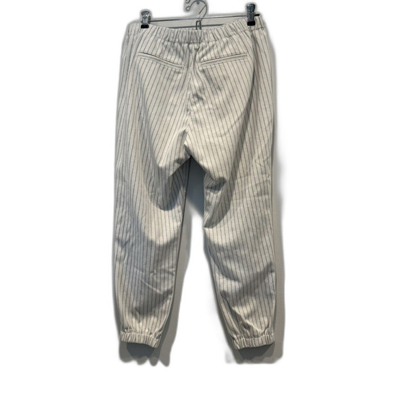 Uniqlo Pants Joggers White Pin Stripe Chino Business Professional Women sz 8 - Picture 7 of 7